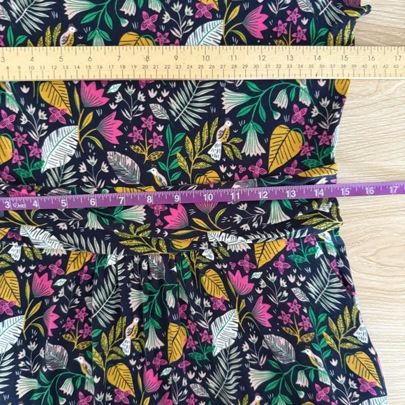 Boden US 8 Amelie Jersey Dress Floral Bird Print Navy Pink - Picture 9 of 10